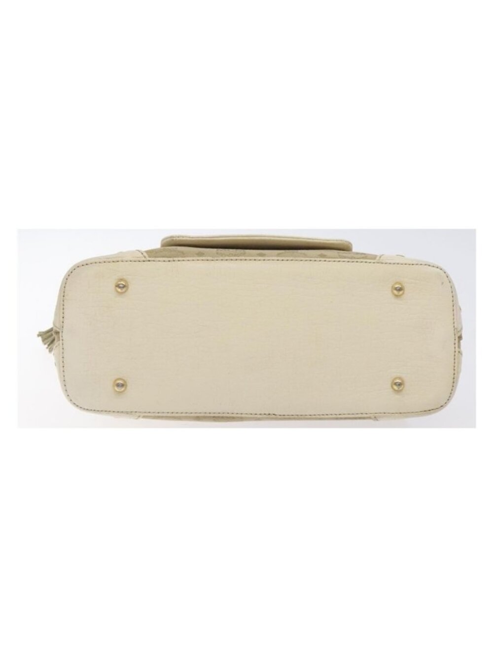 Authentic MCM Vicetos Logogram Shoulder Bag Canvas Beige Gold - Picture 14 of 16